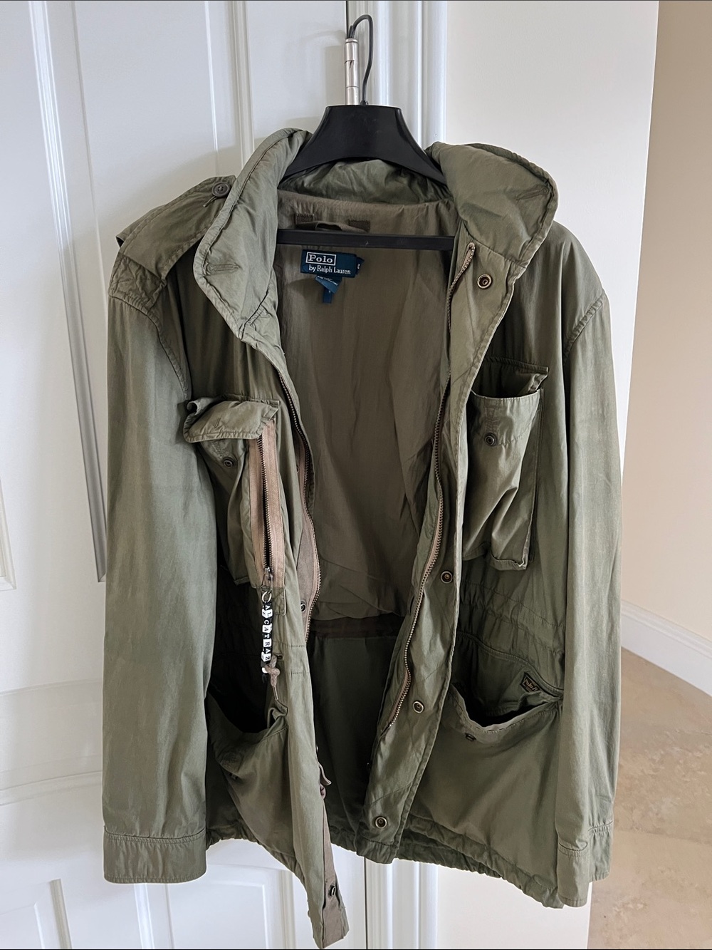 Polo by Ralph Lauren Olive Green Military Field Jacket with Hood